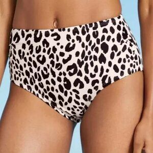 KONA SOL High Leg High Waist Medium Coverage Bikini Bottoms Animal Print